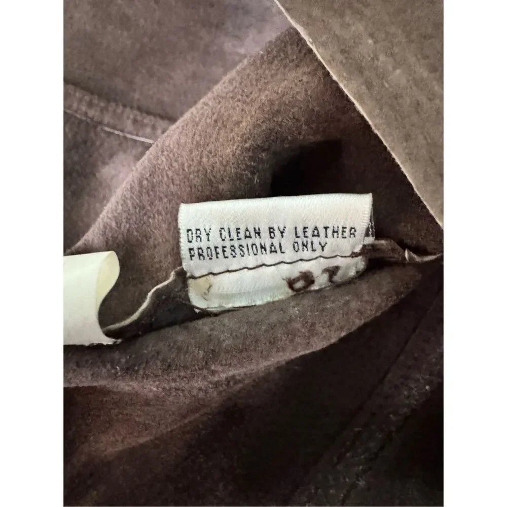 Vtg Wet Seal 100% Leather Suede Chocolate Brown Mini Skirt‎ Y2K Sz 3/25 Small